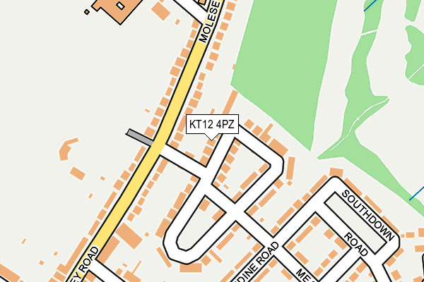 KT12 4PZ map - OS OpenMap – Local (Ordnance Survey)