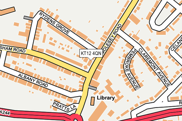 KT12 4QN map - OS OpenMap – Local (Ordnance Survey)