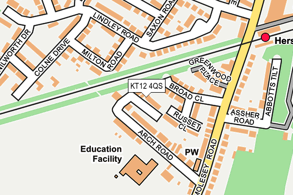 KT12 4QS map - OS OpenMap – Local (Ordnance Survey)