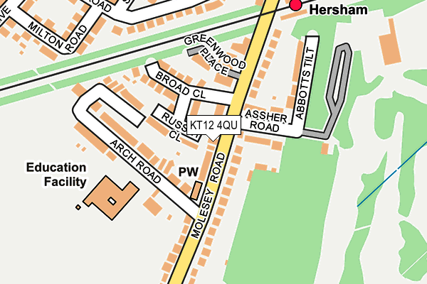 KT12 4QU map - OS OpenMap – Local (Ordnance Survey)