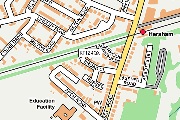 KT12 4QX map - OS OpenMap – Local (Ordnance Survey)
