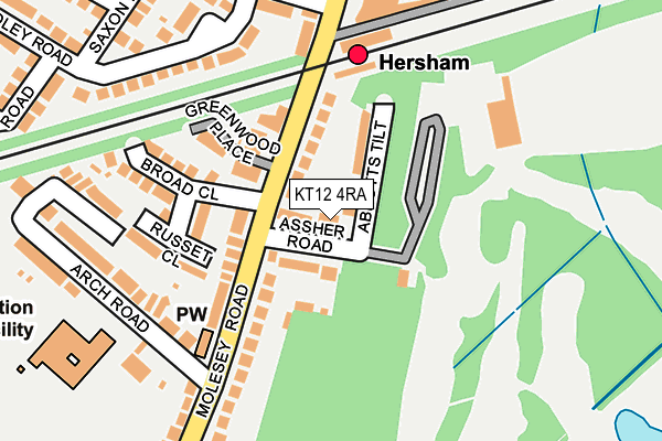 Map of HERSHAM GOLF CLUB LIMITED at local scale