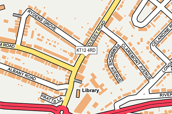 KT12 4RD map - OS OpenMap – Local (Ordnance Survey)