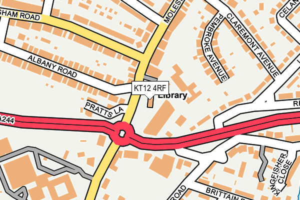KT12 4RF map - OS OpenMap – Local (Ordnance Survey)
