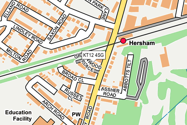 KT12 4SG map - OS OpenMap – Local (Ordnance Survey)