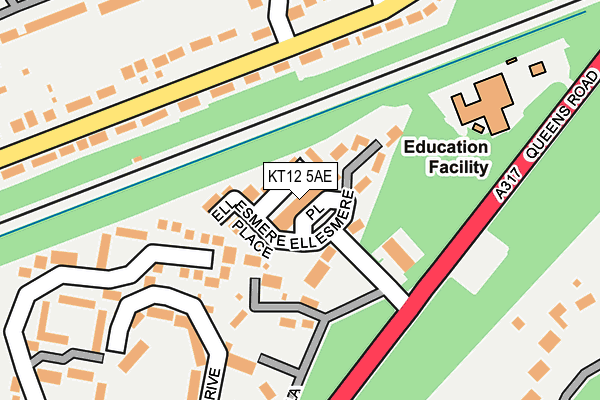 KT12 5AE map - OS OpenMap – Local (Ordnance Survey)
