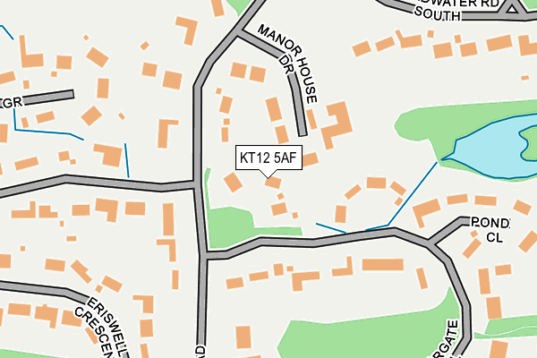 KT12 5AF map - OS OpenMap – Local (Ordnance Survey)