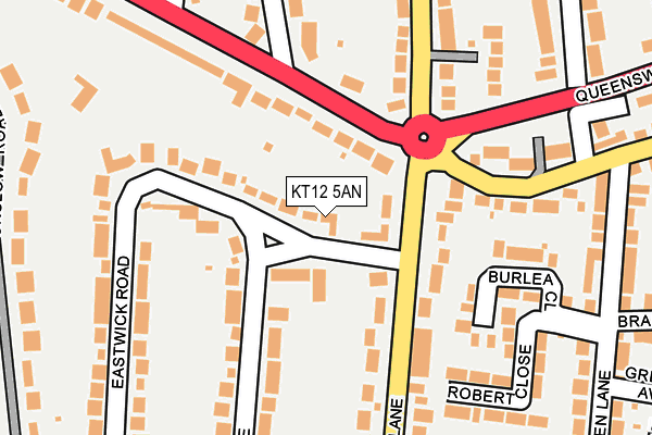 KT12 5AN map - OS OpenMap – Local (Ordnance Survey)