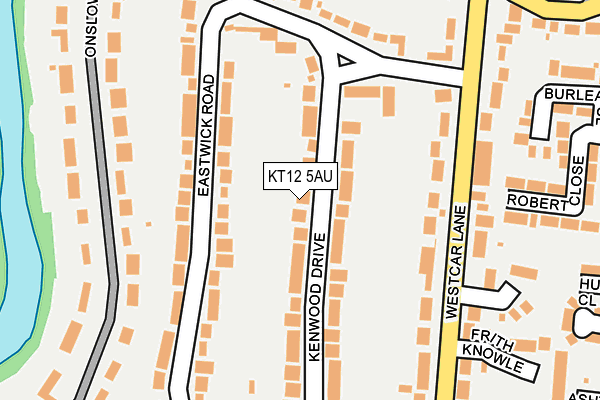 KT12 5AU map - OS OpenMap – Local (Ordnance Survey)