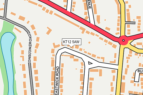 KT12 5AW map - OS OpenMap – Local (Ordnance Survey)