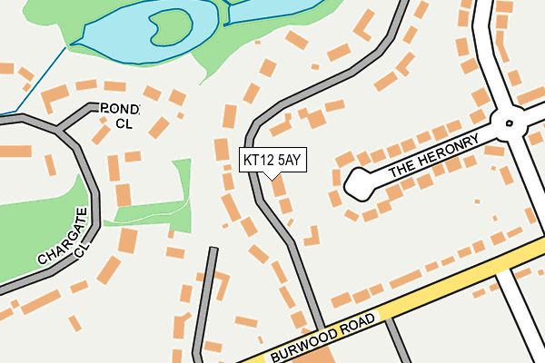 KT12 5AY map - OS OpenMap – Local (Ordnance Survey)