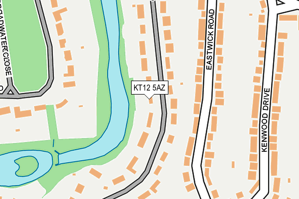 KT12 5AZ map - OS OpenMap – Local (Ordnance Survey)