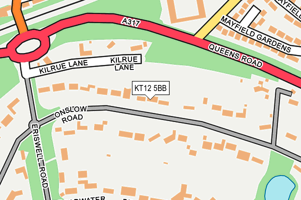 KT12 5BB map - OS OpenMap – Local (Ordnance Survey)