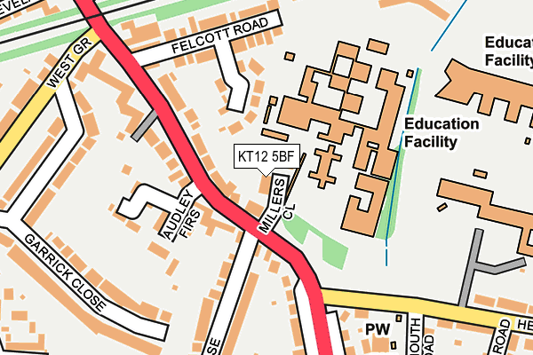 KT12 5BF map - OS OpenMap – Local (Ordnance Survey)