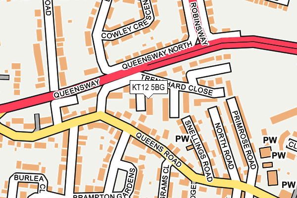 KT12 5BG map - OS OpenMap – Local (Ordnance Survey)