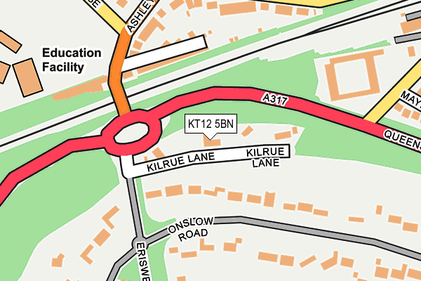 KT12 5BN map - OS OpenMap – Local (Ordnance Survey)