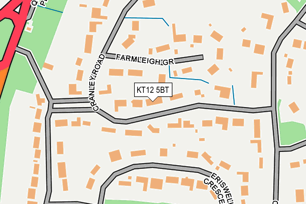KT12 5BT map - OS OpenMap – Local (Ordnance Survey)