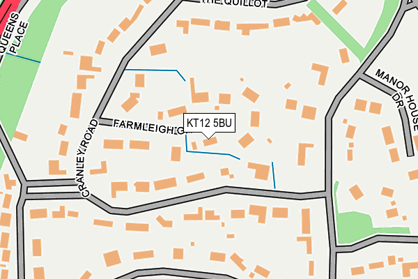 KT12 5BU map - OS OpenMap – Local (Ordnance Survey)