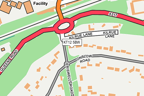 KT12 5BW map - OS OpenMap – Local (Ordnance Survey)