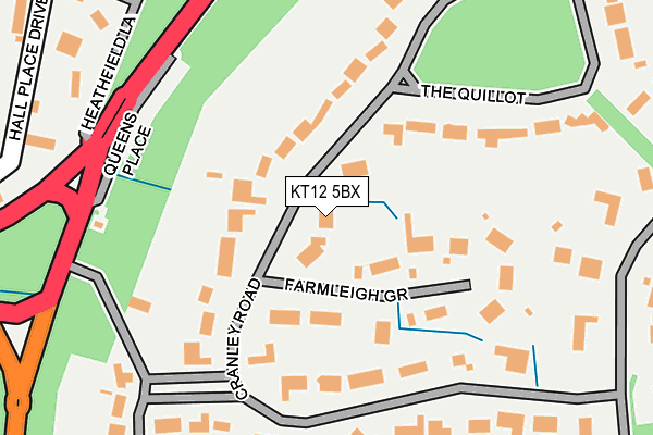 KT12 5BX map - OS OpenMap – Local (Ordnance Survey)