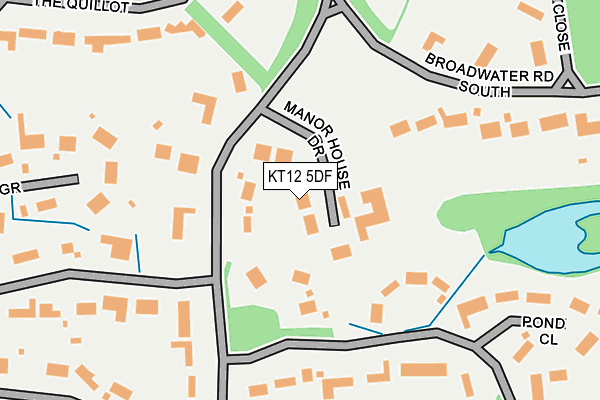 KT12 5DF map - OS OpenMap – Local (Ordnance Survey)