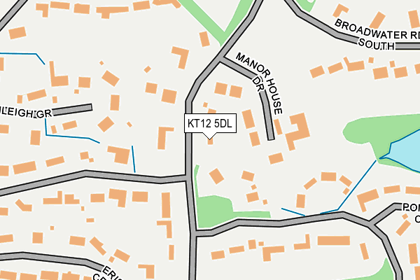 KT12 5DL map - OS OpenMap – Local (Ordnance Survey)