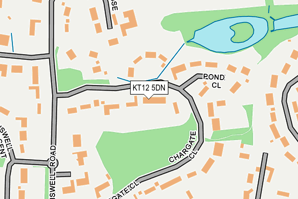 KT12 5DN map - OS OpenMap – Local (Ordnance Survey)