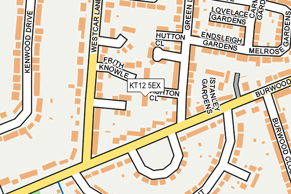 KT12 5EX map - OS OpenMap – Local (Ordnance Survey)