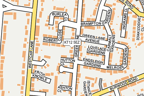 KT12 5EZ map - OS OpenMap – Local (Ordnance Survey)