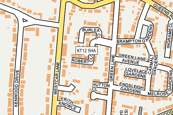 KT12 5HA map - OS OpenMap – Local (Ordnance Survey)