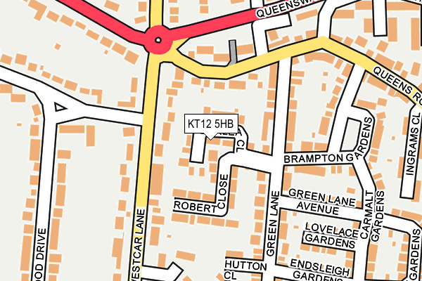 KT12 5HB map - OS OpenMap – Local (Ordnance Survey)