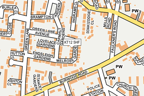 KT12 5HF map - OS OpenMap – Local (Ordnance Survey)