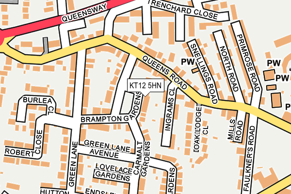 KT12 5HN map - OS OpenMap – Local (Ordnance Survey)