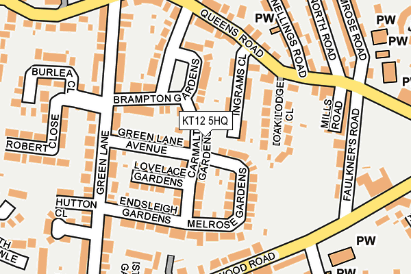 KT12 5HQ map - OS OpenMap – Local (Ordnance Survey)