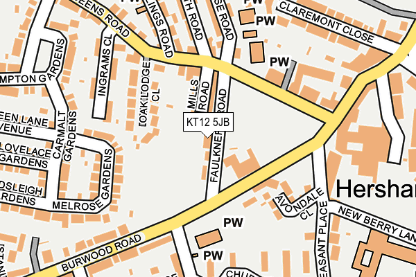 KT12 5JB map - OS OpenMap – Local (Ordnance Survey)