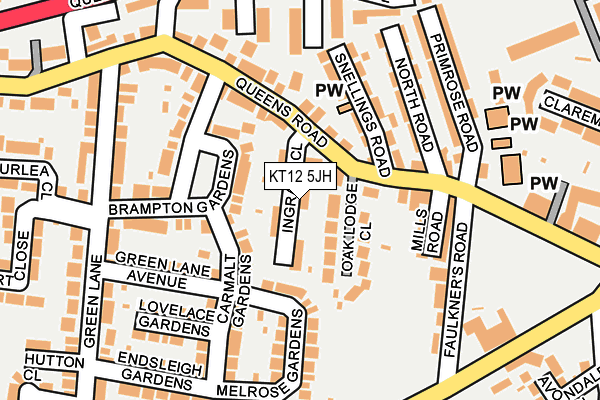 KT12 5JH map - OS OpenMap – Local (Ordnance Survey)