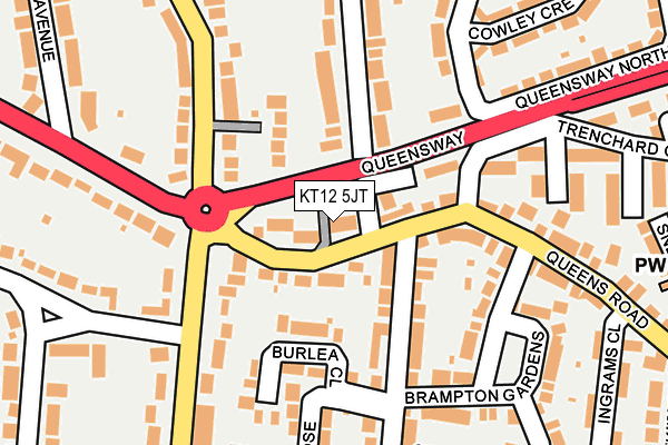 KT12 5JT map - OS OpenMap – Local (Ordnance Survey)