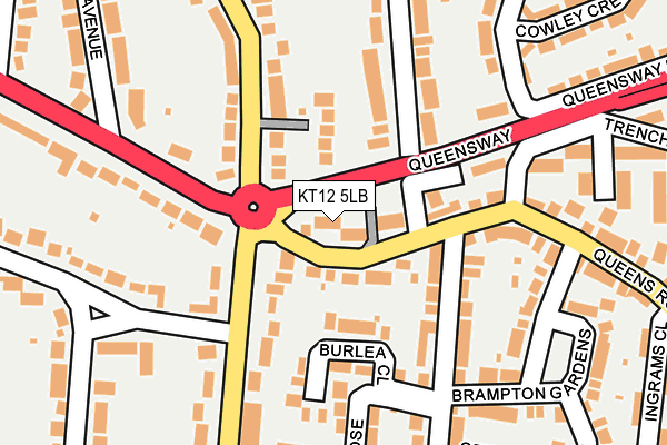 KT12 5LB map - OS OpenMap – Local (Ordnance Survey)