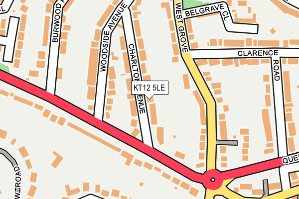 KT12 5LE map - OS OpenMap – Local (Ordnance Survey)