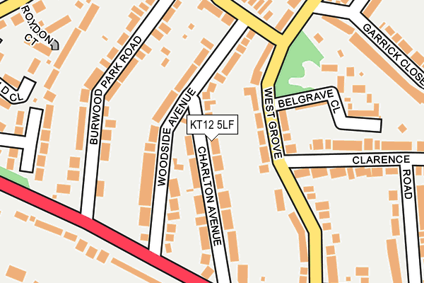 KT12 5LF map - OS OpenMap – Local (Ordnance Survey)