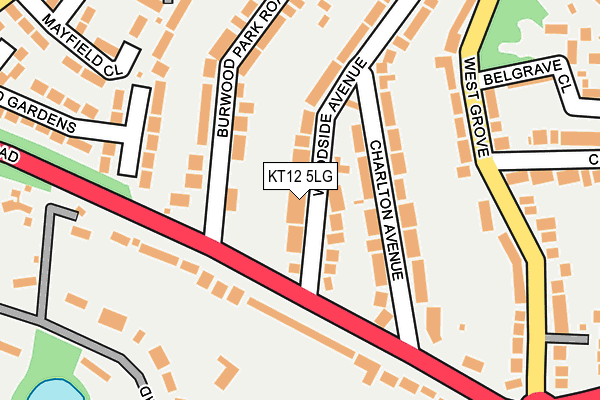 KT12 5LG map - OS OpenMap – Local (Ordnance Survey)