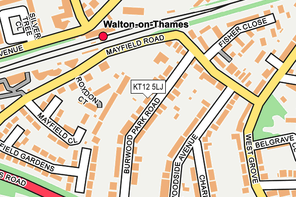 KT12 5LJ map - OS OpenMap – Local (Ordnance Survey)