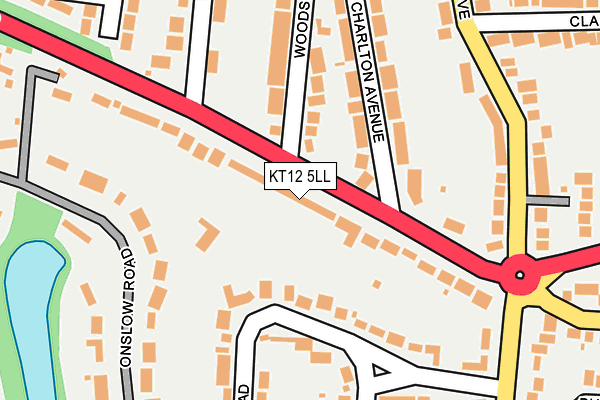 KT12 5LL map - OS OpenMap – Local (Ordnance Survey)