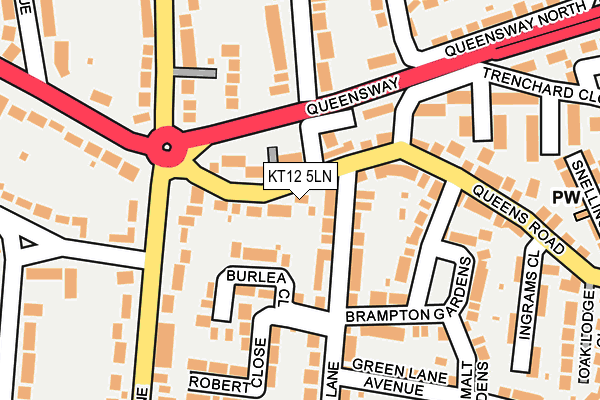 KT12 5LN map - OS OpenMap – Local (Ordnance Survey)
