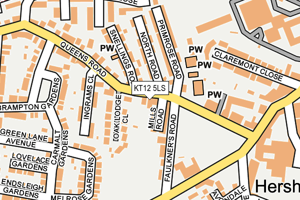 KT12 5LS map - OS OpenMap – Local (Ordnance Survey)