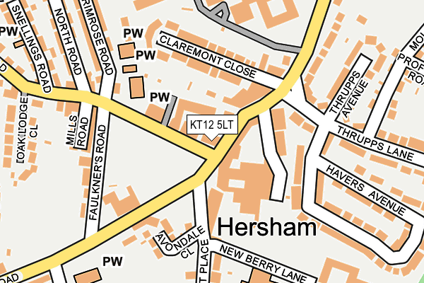 KT12 5LT map - OS OpenMap – Local (Ordnance Survey)