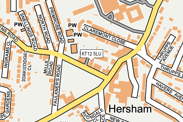 KT12 5LU map - OS OpenMap – Local (Ordnance Survey)