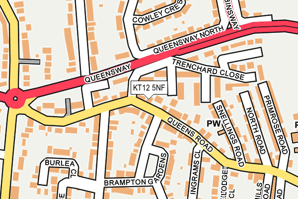 KT12 5NF map - OS OpenMap – Local (Ordnance Survey)