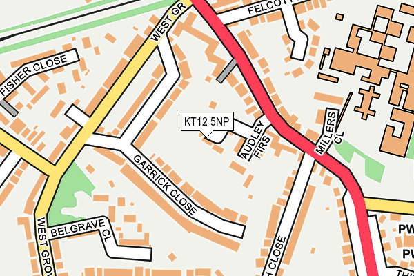 KT12 5NP map - OS OpenMap – Local (Ordnance Survey)