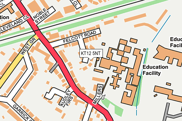KT12 5NT map - OS OpenMap – Local (Ordnance Survey)